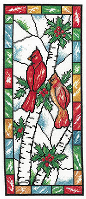 Stained Glass Winter Cardinal / Imaginating