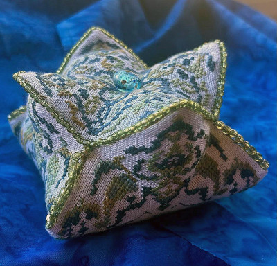 Blue Bead Biscornu / Keslyn's