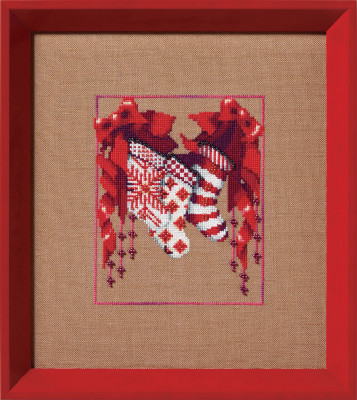 Stocking Trio Christmas Fair Isle Red Collection / Nora Corbett
