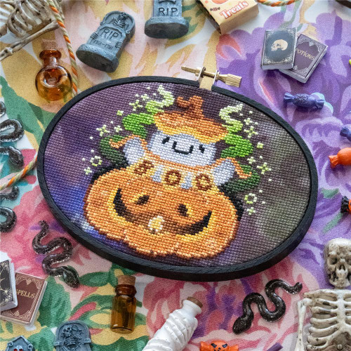 Punk-A-Boo Pumpkin / Stitchsprout Cross Stitch