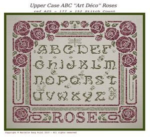 Upper Case ABC Art Deco Roses / Filigram