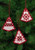 Hardanger Red Christmas Tree Ornaments (Set of 3 assorted) / 015625 WI