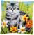Cat Between Flowers - Cushion / PNV150975