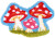 Mushrooms Latch Hook Shaped Rug / PNV154686