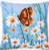Butterfly & Flowers - White Daisies Cushion / PNV203670