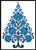 Polish Folk Art Christmas Tree Blue - #13340 / Artecy Cross Stitch
