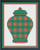 Coral & Emerald Floral Ginger Jar / Crossstitchcards