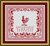 Antique Red Rooster Sampler / Happiness Is Heartmade