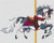 Grey Paint Carousel Horse / White Willow Stitching