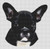Black & White French Bulldog / White Willow Stitching