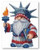 Gnome Patriotic Magnet  / Les Petites Croix De Lucie
