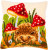 Hedgehog & Mushrooms Cushion / Vervaco / PNV156378