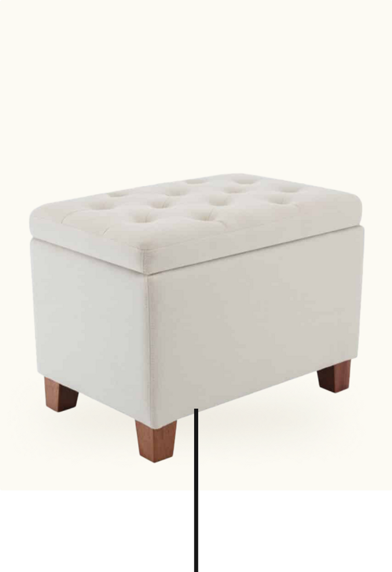24" Tufted Storage Ottoman with Hinged Lid Wovenbyrd