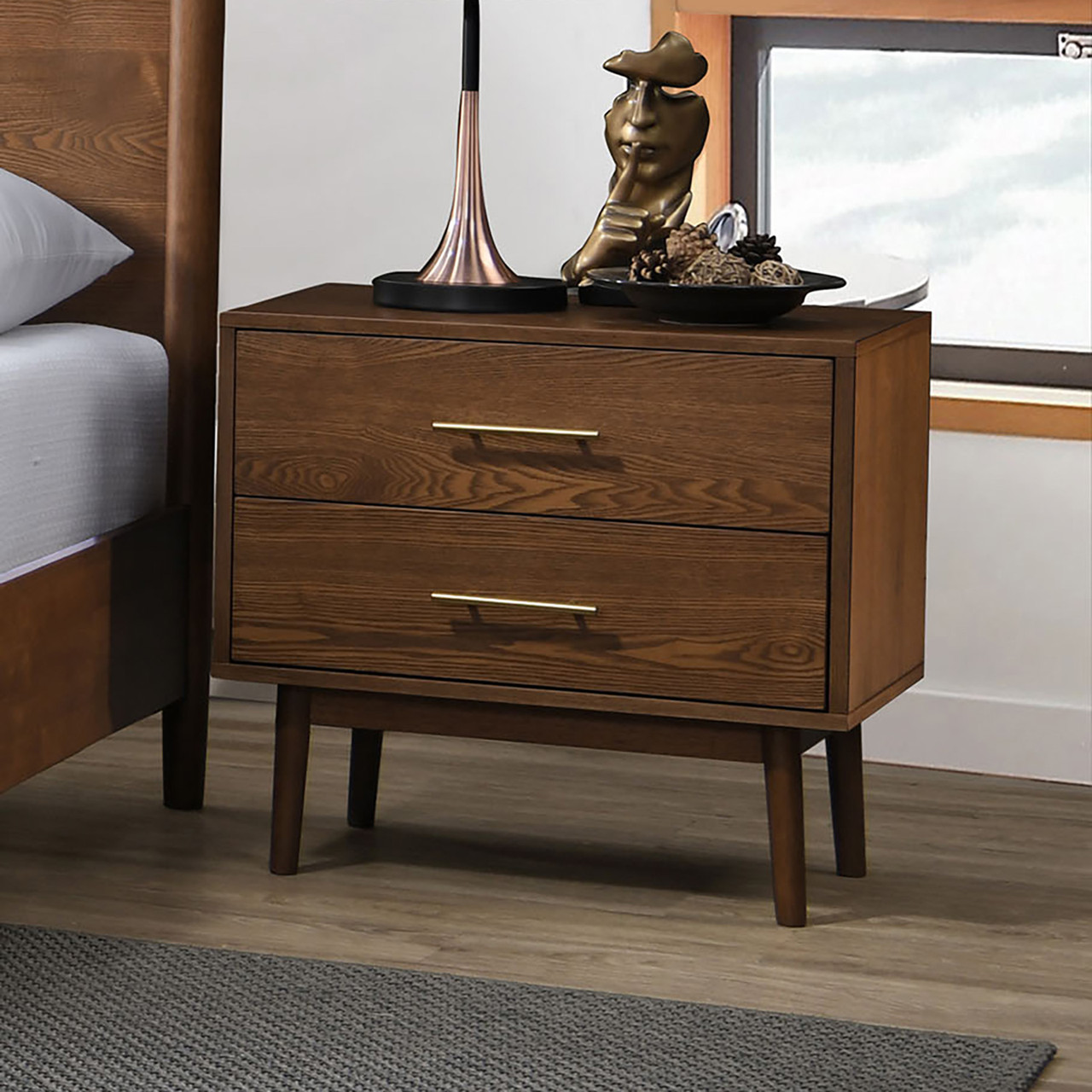 Haywood 2-drawer Nightstand - Walnut