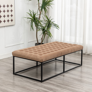 Winston 56" Wide Button Tufted Metal Ottoman 