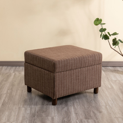 White Rectangular Low Wicker Upholstered Foot Stool in White and