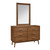 Haywood Queen Size 4 Piece Bedroom Set with Curved Headboard - Walnut and Boucle
