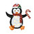 Holiday Time Set of 2 Light-Up Penguin Couple with Heart-Shaped Candy Cane Family Christmas Decoration