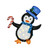 Holiday Time Set of 2 Light-Up Penguin Couple with Heart-Shaped Candy Cane Family Christmas Decoration