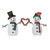 Holiday Time Set of 2 Light-Up Snowman Couple with Heart-Shaped Candy Cane Family Christmas Decoration