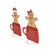 Holiday Time Set of 2 Light-Up Gingerbread Couple in Mugs Family Christmas Decoration