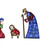 Holiday Time Set of 4 Light-Up Multi-colored Nativity Scene Family Christmas Decoration