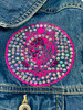 Denim Jacket with pink glitter stones