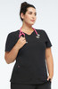 HeartSoul Women's Pitter-Pat V-Neck Solid Scrub Top