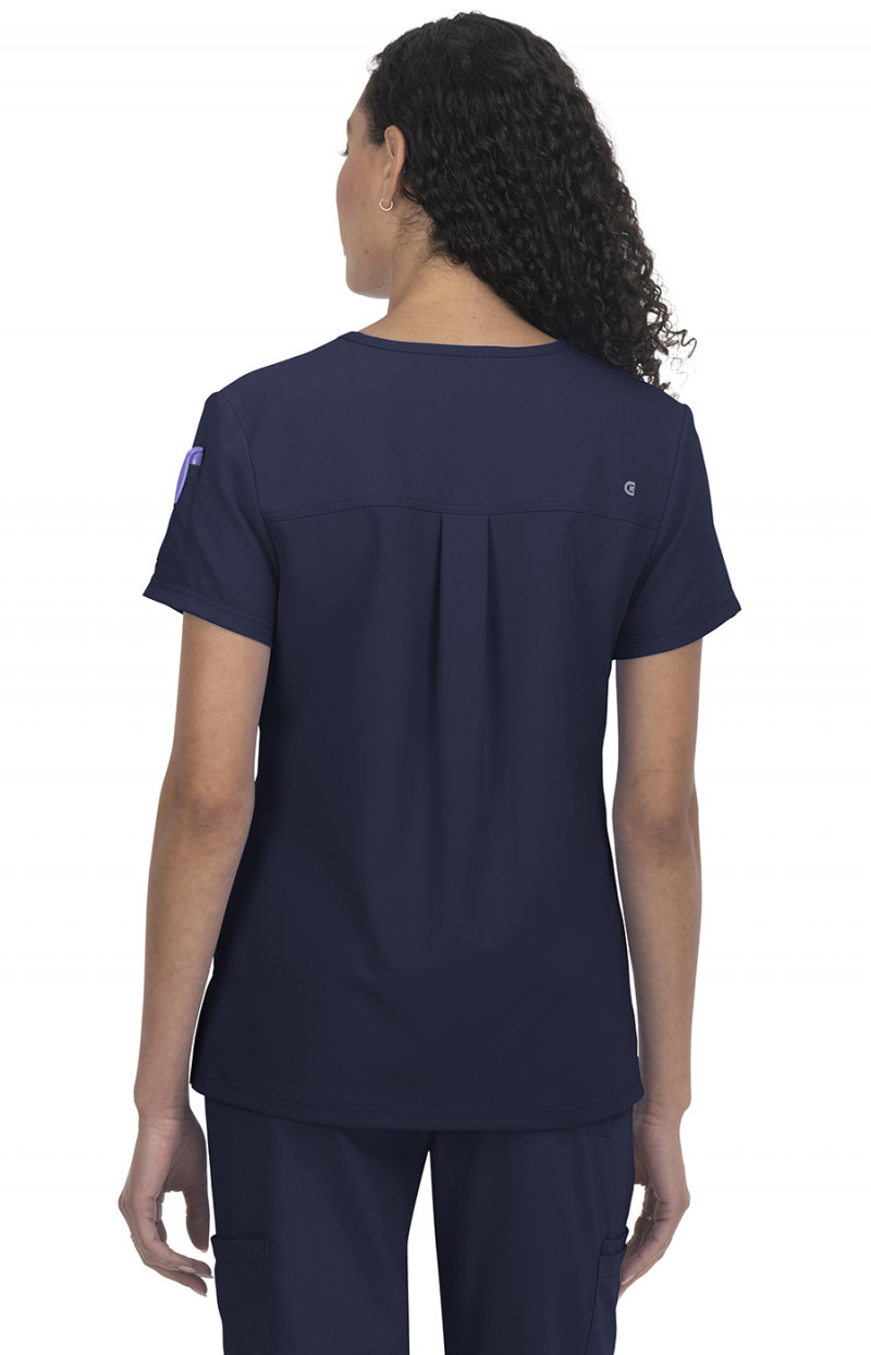 Barco Women's Indigo Virtue 3-Pocket Stand-Up Collar CiCLO Scrub