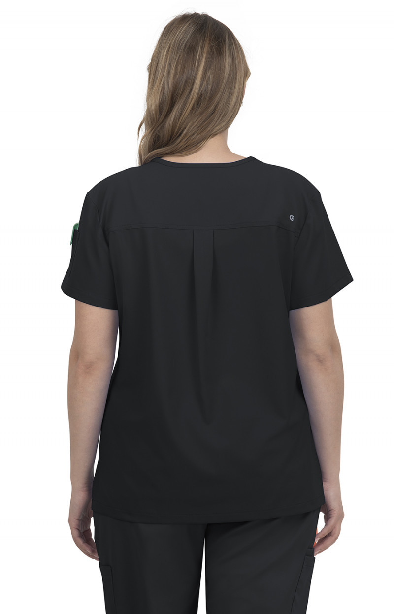 akiさまCurensologyコットンシルクワイドポロプルオーバー（ブラック） Barco Women's Indigo Virtue 3-Pocket Stand-Up Collar CiCLO Scrub