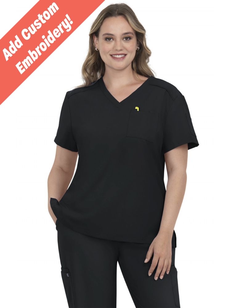 Barco Women's Indigo Virtue 3-Pocket Stand-Up Collar CiCLO Scrub