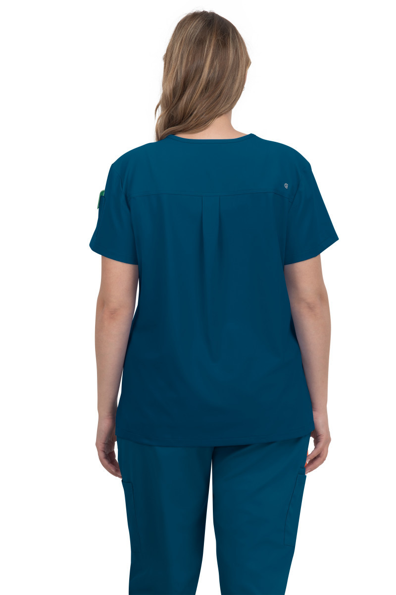 Barco Women's Indigo Virtue 3-Pocket Stand-Up Collar CiCLO Scrub