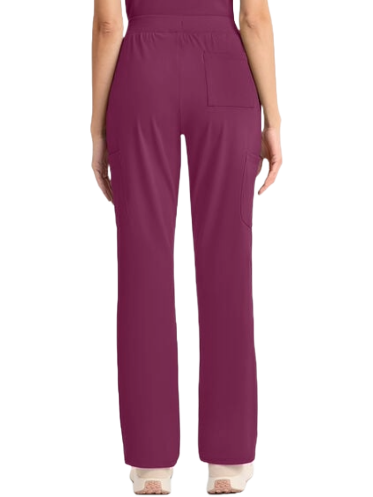 Cherokee Achieve Women's Wine Pull-on Straight Leg Scrub Pants