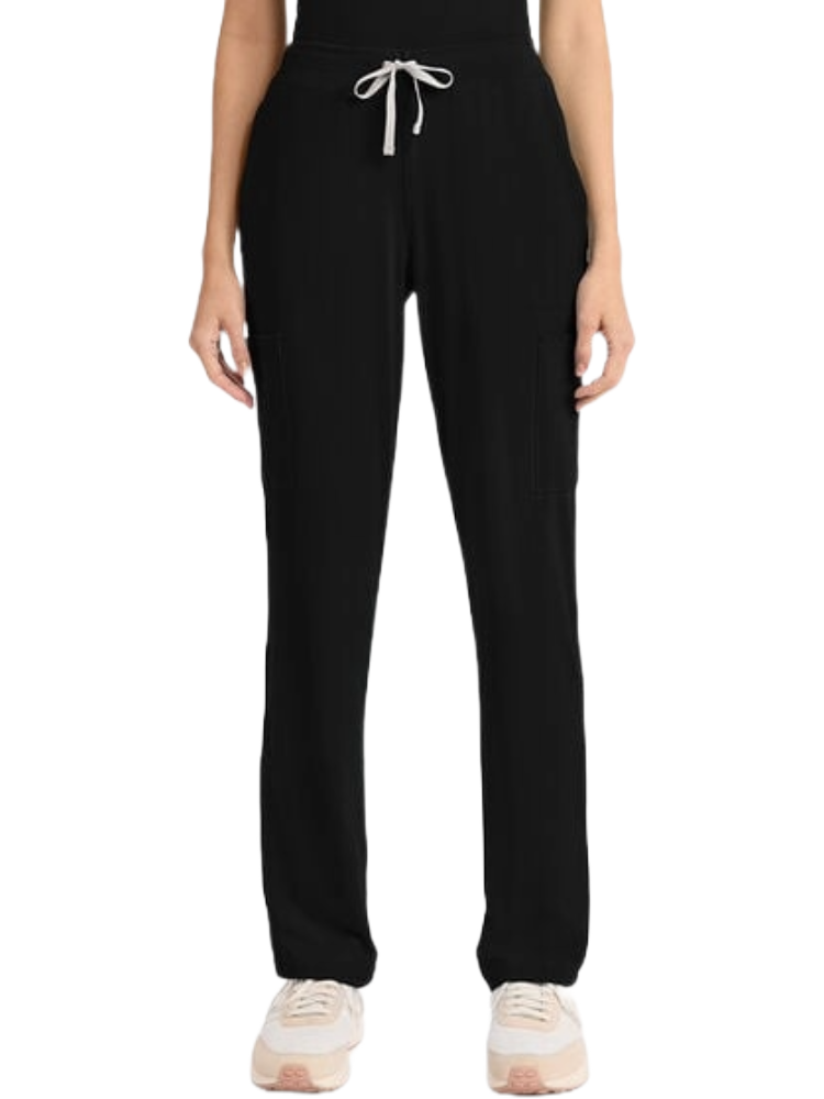 Cherokee Achieve Women's Wine Pull-on Straight Leg Scrub Pants