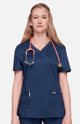 Cherokee Workwear Women's Mock Wrap Solid Scrub Top