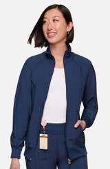 Cherokee Workwear Infinity Women's Zip Front Warm-Up Solid Scrub Jacket