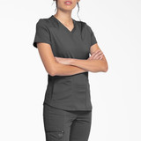 Dickies Women's Balance V-Neck Scrub Top with Zip Pocket