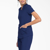 Dickies Women's Balance V-Neck Scrub Top with Zip Pocket