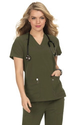 KOI Next Gen Hustle and Heart Women's 3-Pocket Stretch Scrub Top