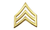 Hero's Pride SGT Chevrons, Enameled & Plated, 2 Posts & Clutch Backs, Pairs, Pointy-3/4" Wide