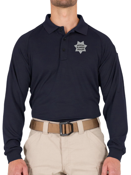 Alameda PD First Tactical Men's Performance Long Sleeve Polo