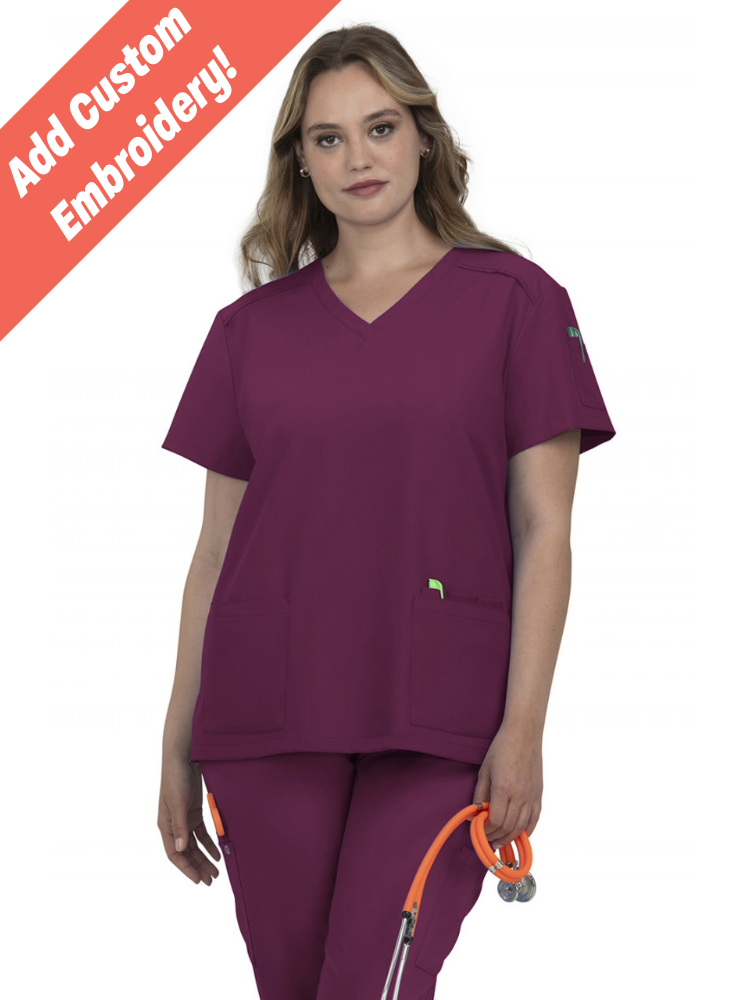 Barco Women's Indigo Virtue 3-Pocket Stand-Up Collar CiCLO Scrub