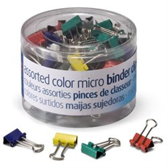 BINDER CLIPS MICRO ASSORTED COLORS PQ.100