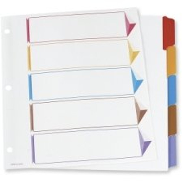 OMNI-DEX INDEX DIVIDER 5 TAB ASSORTED COLORS