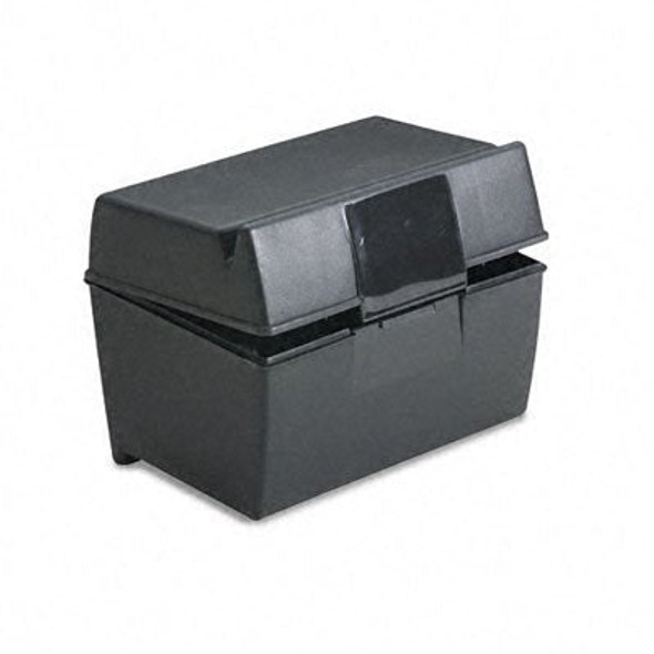 PLASTIC INDEX CARD FLIP TOP FILE BOX 3" X 5" BLACK