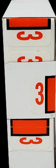 LATERAL FOLDERS NUMBERS #3 DARK ORANGE BOX/500