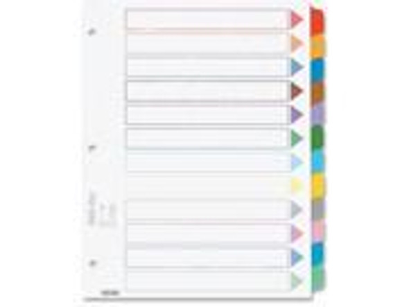 OMNI-DEX INDEX DIVIDER 12 TAB ASSORTED COLORS