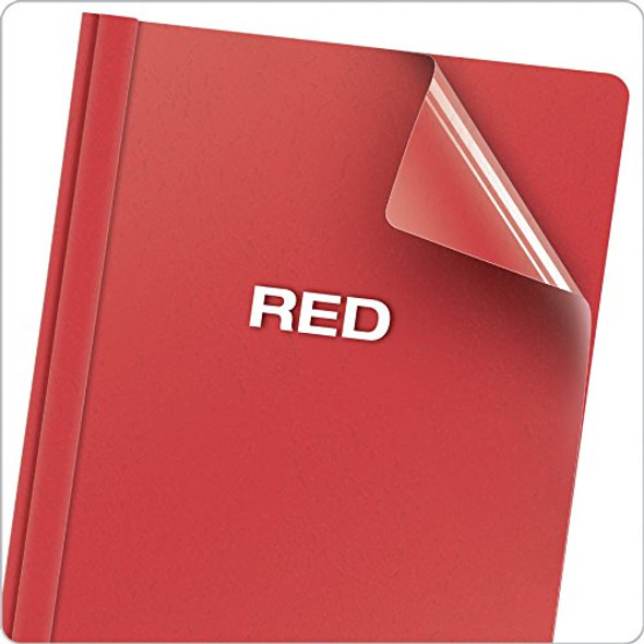 CLEAR FRONT REPORT COVERS LETTER RED BOX/25