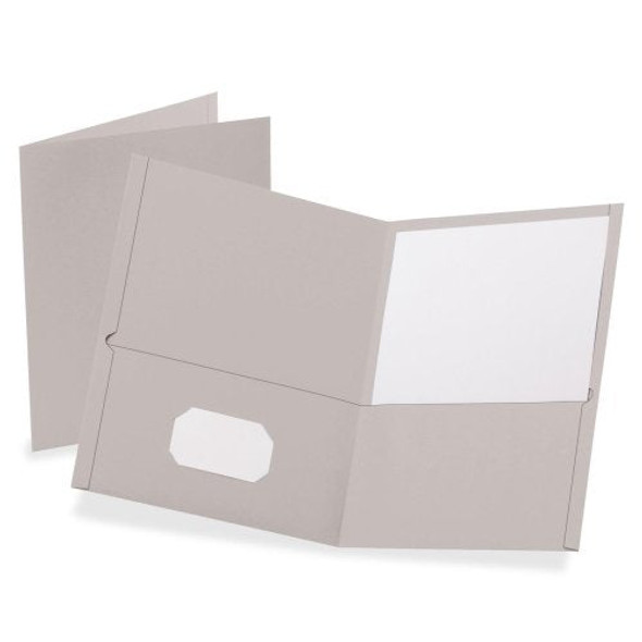 TWIN-POCKET PORTFOLIO PAPER GRAY BOX/25