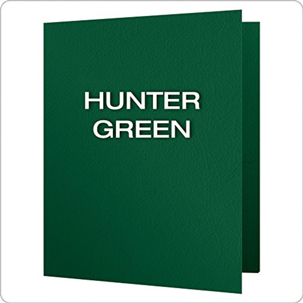 TWIN-POCKET PORTFOLIO PAPER HUNTER GREEN BOX/25